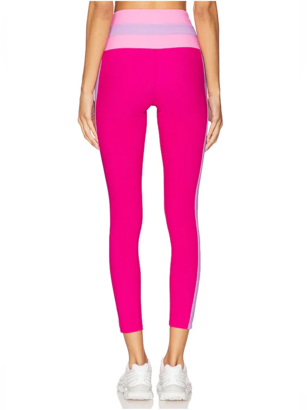 Beach Riot Mariella Ribbed Leggings Raspberry Colorblock Pink Size Small - Picture 4 of 8